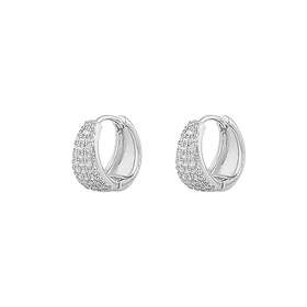 Snö Of Sweden Brooklyn Oval Ring Earring Silver/Clear