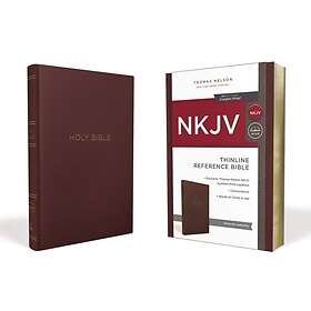 NKJV, Thinline Reference Bible, LeatherLook, Burgundy, Red Letter, Comfort Print