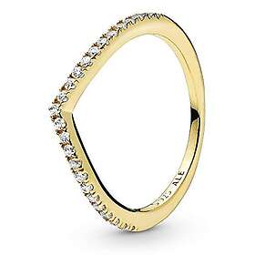 Pandora Sparkling Wishbone Ring in Gold mit 14 Karat vergoldete Metalllegierung und Cubic Zirkonia Steinen Timeless Collection, Größe 56