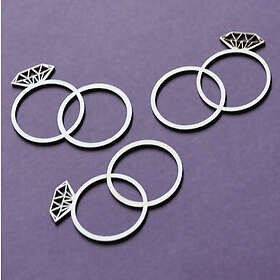 Creativ Chipboard Die Cuts Bröllopsringar 3 st 40 mm