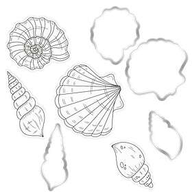 Crafters Companion Crafter's Stamp & Die Set Enchanted Ocean Sea Shell Collection