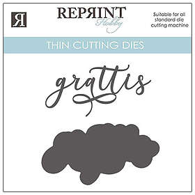 Reprint Dies Grattis Med Bakgrund 74 x 40 mm