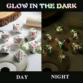 Dice Habit Metal & Enamel Set: Sakura Silver & Pink Glow in the Dark (7)
