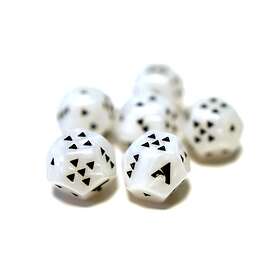 Alphaspel : 12-Sided Double D6 Pearl White/Black (6)