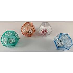 Koplow Double Dice 1d12 inside d12 (25mm) Green Shell w/internal Opaque White/black d12 (1st)