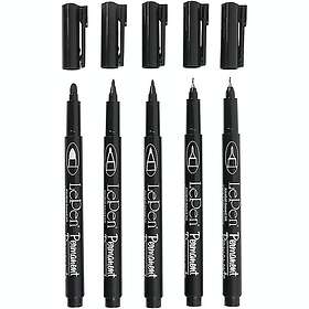 Creativ Company Permanenta tuschpennor 5 st (Svart)