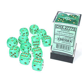 Chessex Gaming Borealis™ Light Green/gold Luminary (12-die set)