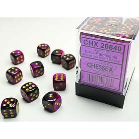 Chessex Gaming Gemini: Black-Purple w/gold (36-dice set)