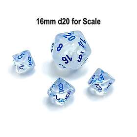 Chessex Gaming Gemini™ Blue-Gold/white D10 (10-die set)
