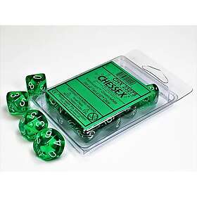 Chessex Gaming Translucent: Green/white (10-die set)