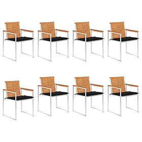 vidaXL Chaises de jardin avec coussins 8 pcs bois d'acacia massif