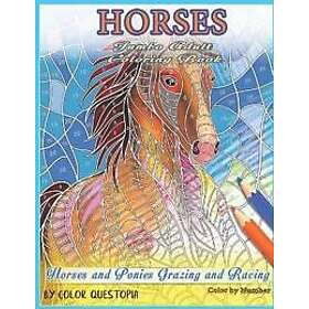 Horses Jumbo Adult Coloring Book Horses and Ponies Grazing and Racing Color By N