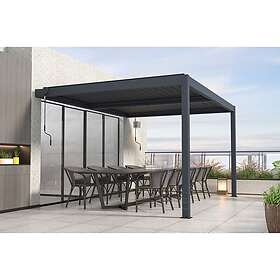 Cazeboo Pergola Bioclimatique adossée Santa 4x3m Aluminium Gris anthracite