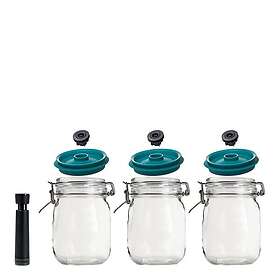 Airtender Vakuumförslutare burkar 3-pack 1,5l grön