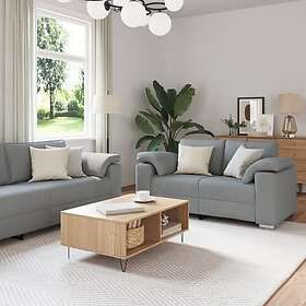 vidaXL 3-delars soffa med kuddar i ljusgrått tyg 3324658