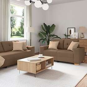 vidaXL 3-delad soffa med kuddar i brunt tyg 3324632
