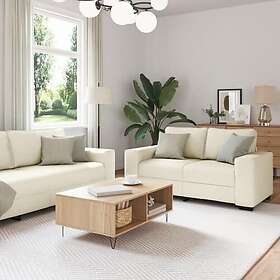 vidaXL 3-delars soffset med kuddar i linne 3324606