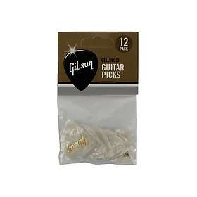 Gibson Pearloid White Picks 12 Pack Medium