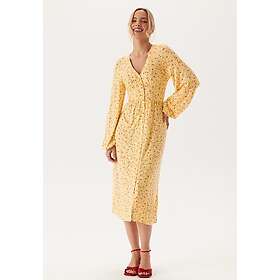 Bubbleroom Midi Button Volume Sleeve Dress