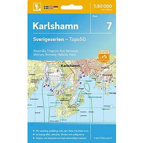 Kartförlaget 7 Karlshamn Sverigeserien Topo50