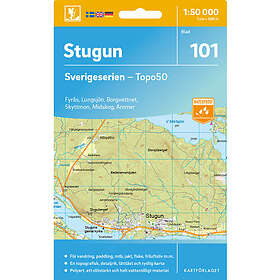 Kartförlaget 101 Stugun Sverigeserien Topo50