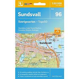 Kartförlaget 96 Sundsvall Sverigeserien Topo50