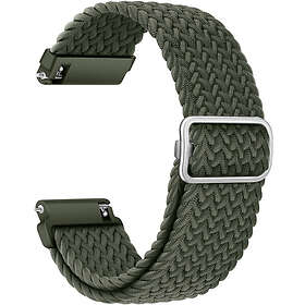 Tiera flätat textilarmband oliv 22 mm