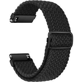 Tiera flätat textilarmband svart 20 mm
