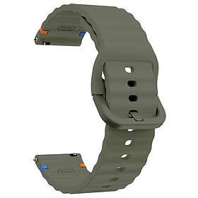 Tiera grönt silikonarmband med sömmar 20 mm