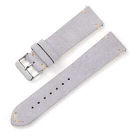 Tiera mocka läderarmband ljusgrå 20 mm