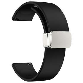 Tiera silikonarmband med magnetlås svart 20 mm