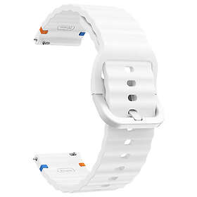 Tiera vitt silikonarmband med sömmar 20 mm