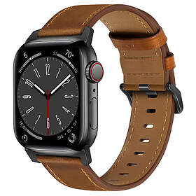 Tiera Apple Watch mörkbrunt läderarmband 42/44/45/49mm