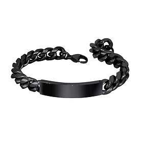 Lykka Strong pansararmband med platta 10 mm svart 21-10BLACK