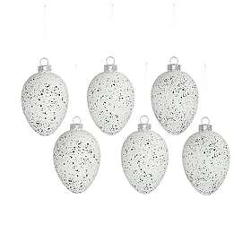 Scandi Living Brooding påskägg glas 8 cm 6-pack Vit