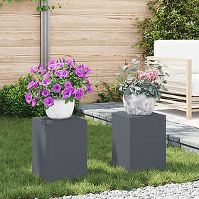 vidaXL Utomhus Växtställning Pelare 2 st Antracit 24x24x35 cm Stål
