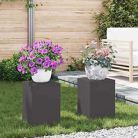 vidaXL Utomhus Växtställning Säule 2 st Svart 24x24x35 cm Stål