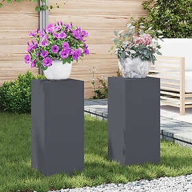 vidaXL Utomhus Växtställ Stång 2 st Antracit 24x24x55 cm Stål
