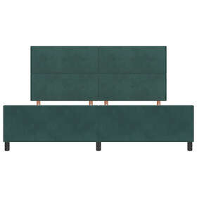 vidaXL Sängram Mörkgrön 200x200 cm Sammet