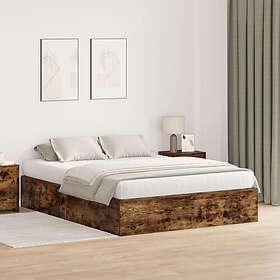 vidaXL Storage bed frame Smoked Oak 140x190cm