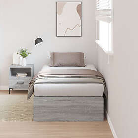vidaXL Förvaringssängram Grå Sonoma 90x200 cm
