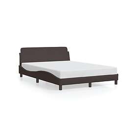 vidaXL Sängram utan madrass mörkbrun 140x190 cm tyg
