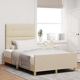 vidaXL Sängram i Grädde, 120x190 cm, Tillverkad av Tyg