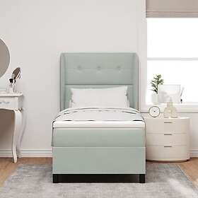 vidaXL Sängbotten med madrass Ljusgrå 90x200 cm Sammet