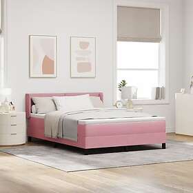 vidaXL Boxspring Säng med Mattress Rosa 140x200 cm Sammet