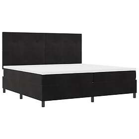 vidaXL Sängbotten med madrass svart 200x200 cm sammet