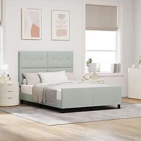 vidaXL Sängram Ljusgrå 140x200 cm Sammet