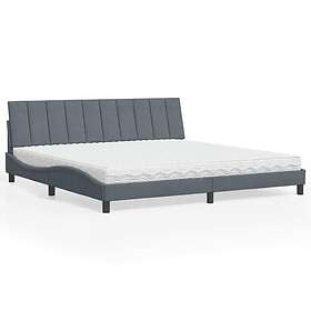 vidaXL Säng med madrass mörkgrå 200x200 cm sammet
