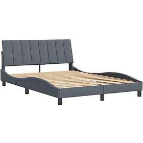 vidaXL Sängram utan madrass mörkgrå 140x190 cm sammet