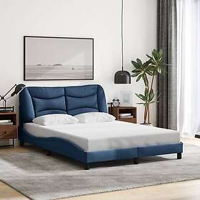 vidaXL Sängram utan madrass blå 140x190 cm tyg